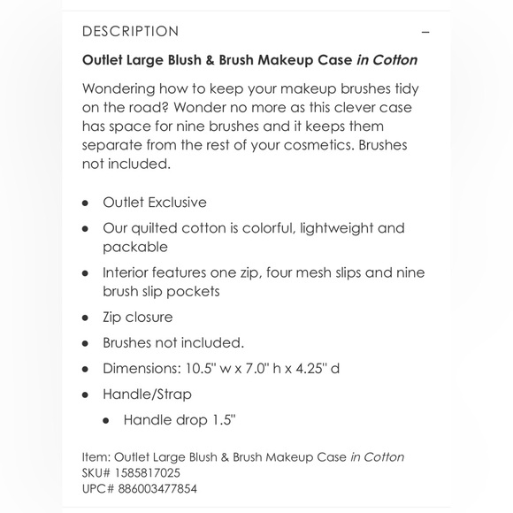 Vera Bradley Large Blush and Brush Makeup Case in Vineyard Floral - Picture 3 of 4